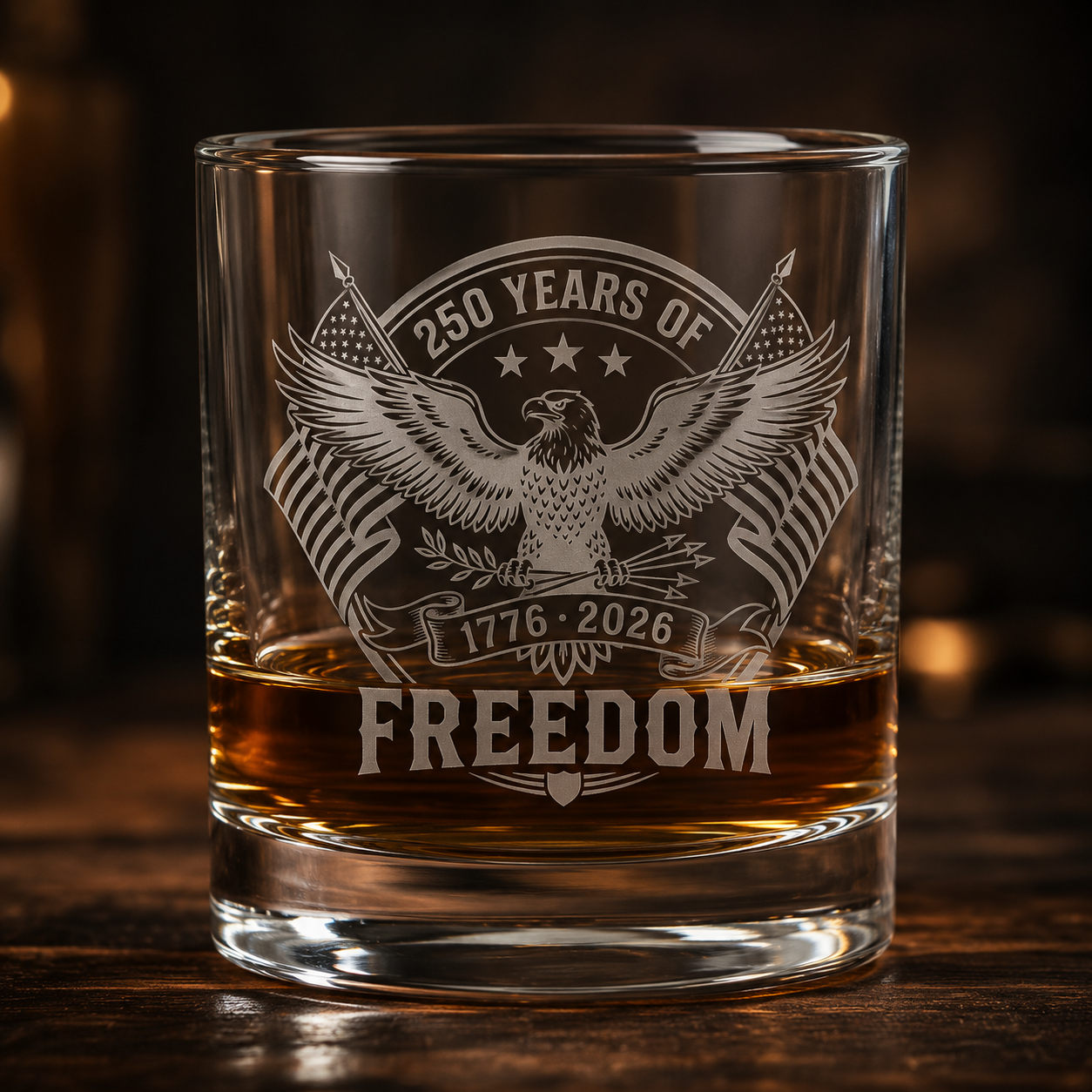 Freedom 250 Rocks Glass